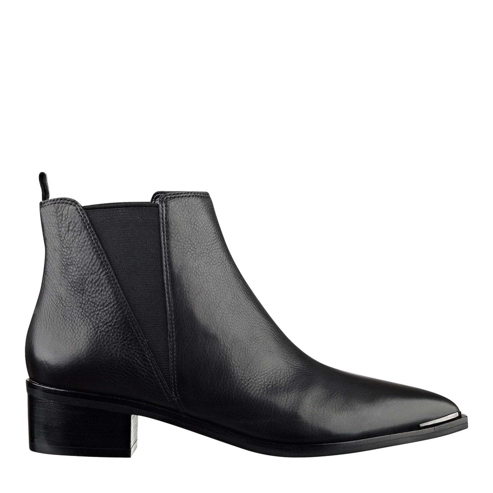 Yale Pointy Toe Chelsea Bootie - Black Leather