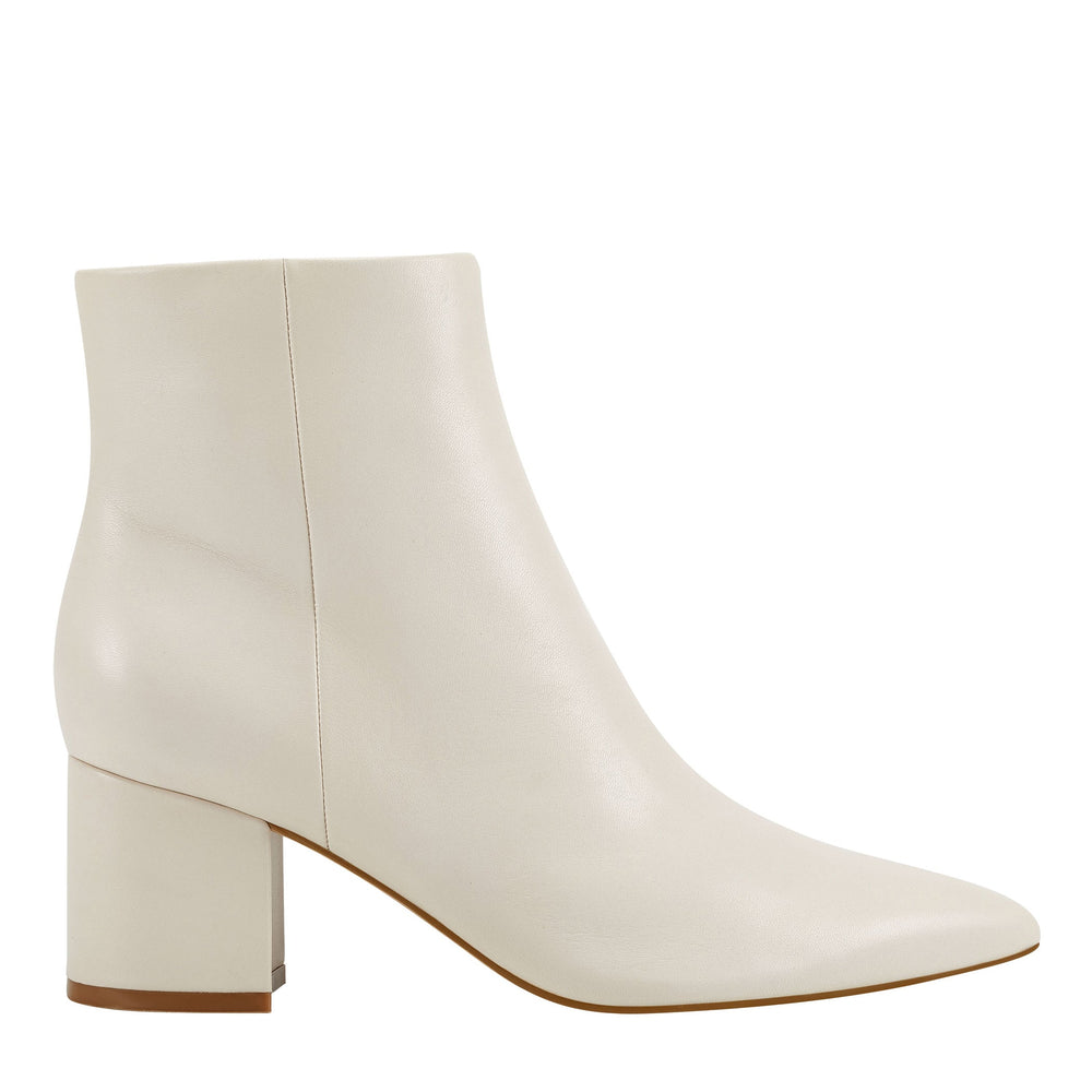 Jarli Pointy Ankle Bootie - Ivory Leather