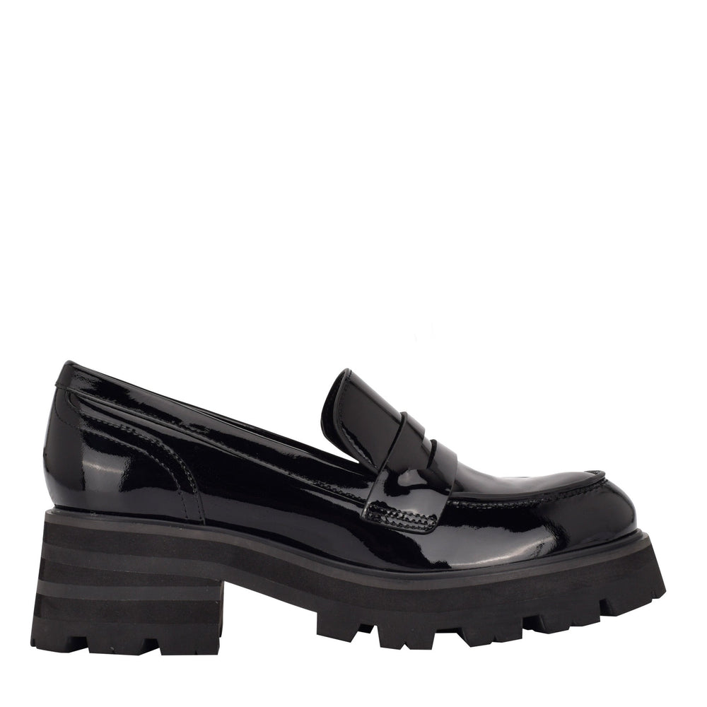Latika Lug Sole Loafer - Black Patent