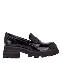Latika Lug Sole Loafer - Black Patent