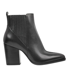 Alva Pointy Toe Bootie - Black Leather