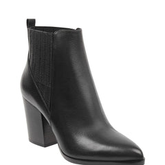 Alva Pointy Toe Bootie - Black Leather