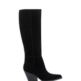 Challi Pointy Toe Boot - Black Suede