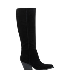 Challi Pointy Toe Boot - Black Suede