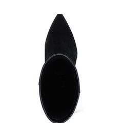 Challi Pointy Toe Boot - Black Suede