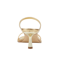 Alonde Heeled Slide Sandal - Gold Leather
