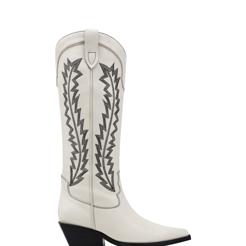 Roselle Western Boot - Chic Cream Leather