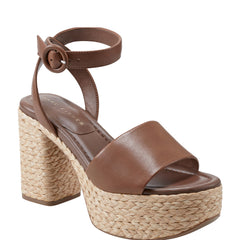 Palyca Platform Espadrille Sandal - Brown Leather