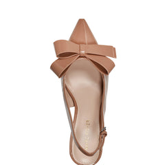 Allon Bow Slingback Pump - Light Brown Patent
