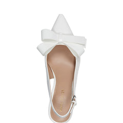 Allon Bow Slingback Pump - White Patent