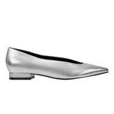Gunner Pointed Toe Flat - Silver