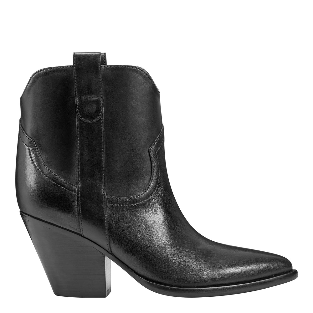 Marlie Western Bootie - Black Leather