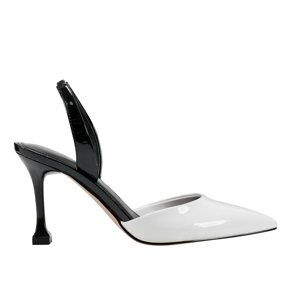 Hadya Slingback Pump - White/Black