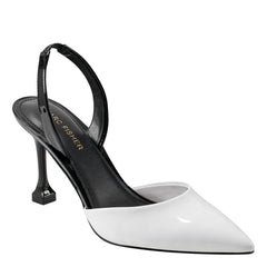 Hadya Slingback Pump - White/Black