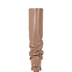 Lalita Foldover Dress Boot - Light Natural Leather
