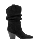 Myleea Slouchy Boot - Black Suede