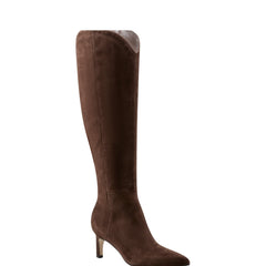 Quinnie Dress Boot - Dark Brown Suede