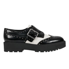 Remona Monk Strap Loafer - Black/Chic Cream Leather