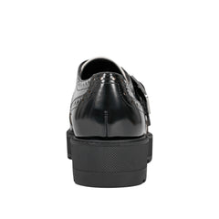 Remona Monk Strap Loafer - Black/Chic Cream Leather