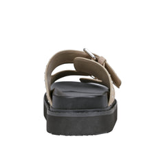 Agusta Studded Slide Sandal - Taupe Suede