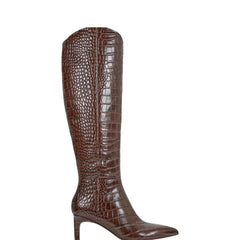 Quinnie Dress Boot - Brown Croco