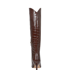 Quinnie Dress Boot - Brown Croco