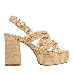 Caddy Platform Sandal - Natural Raffia