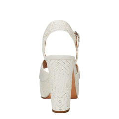 Calyn Platform Sandal - White Raffia