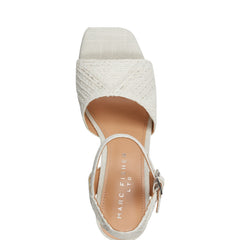 Calyn Platform Sandal - White Raffia
