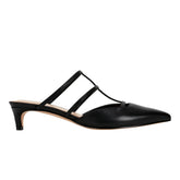 Kodie Caged Strappy Pump - Black Leather