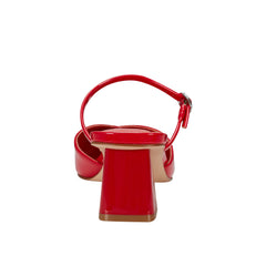 Lakey Heeled Mule - Red Patent