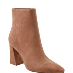 Yanara Heeled Bootie - Natural Suede