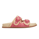 Valena Woven Footbed Sandal - Pink Raffia