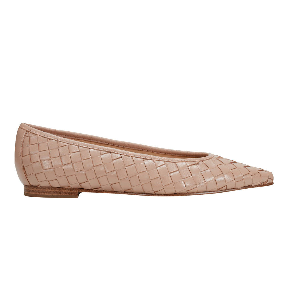 Damaria Woven Flat - Natural Leather