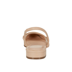 Dela Closed Toe Slingback Dress Flat - Natural/Black Mesh