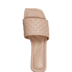 Lecee Woven Flat Sandal - Light Natural