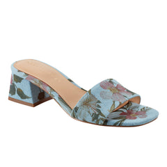 Olysa Slide Dress Sandal - Blue Floral