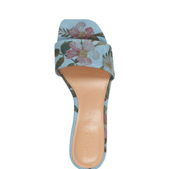 Olysa Slide Dress Sandal - Blue Floral