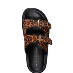 Agusta Studded Slide Sandal - Leopard