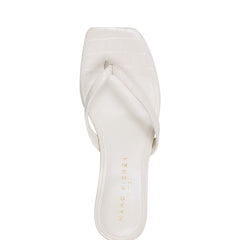 Amelea Thong Sandal - Cream Croco Leather