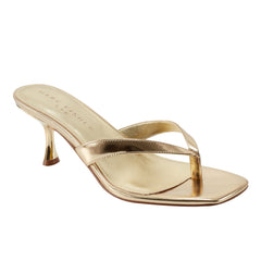 Amelea Thong Sandal - Gold Leather