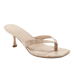 Amelea Thong Sandal - Natural Croco Leather