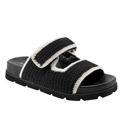 Brinleys Footbed Sandal - Black/Cream