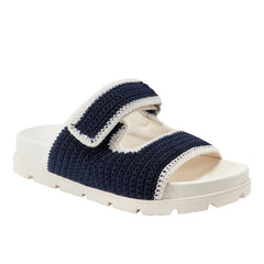 Brinleys Footbed Sandal - Navy/Cream