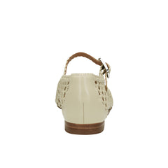 Evonna Woven Mary Jane Ballet Flat - Chic Cream Leather