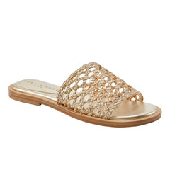 Glynne Woven Flat Sandal - Gold