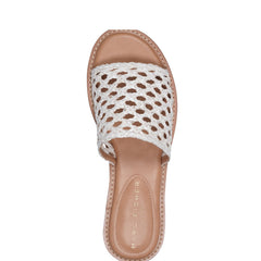 Glynne Woven Flat Sandal - White