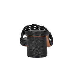 Jazmine Dress Slide Sandal - Black Raffia
