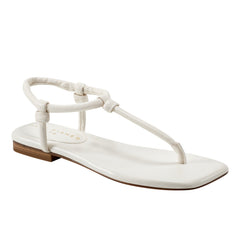 Maycee Thong Flat Sandal - Chic Cream Leather