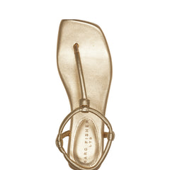 Maycee Thong Flat Sandal - Gold Leather